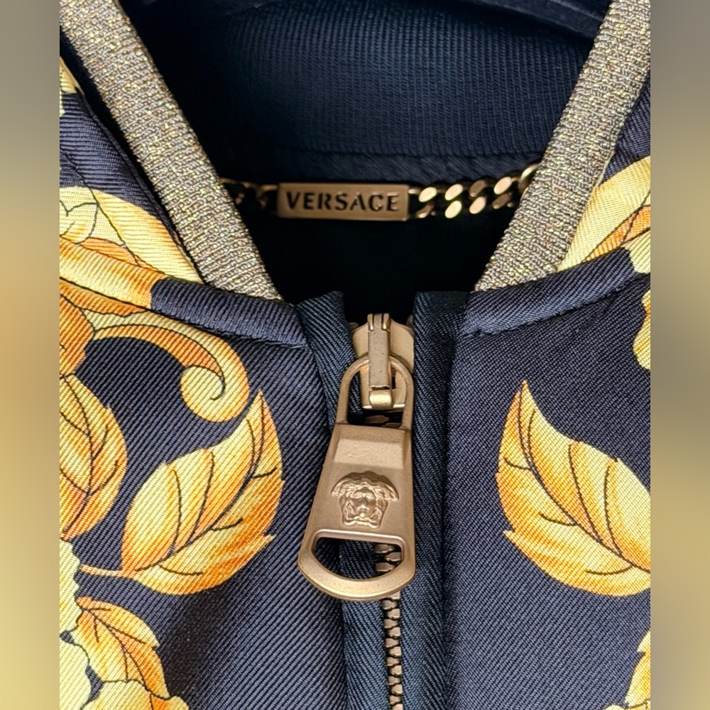 NWT Versace - Black & Gold Baroque Bomber Jacket - New with Tag - Small / 38 USA - Picture 9 of 14